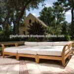 Teak wood Outdoor garden sets Daybed furniture Sofa set daybed .