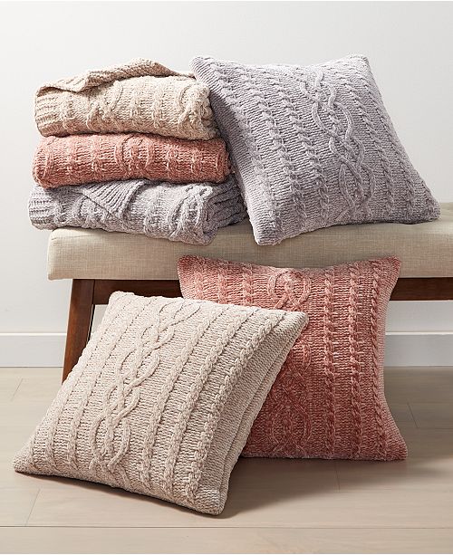 Martha Stewart Collection Chenille Decorative Pillow and Throw .