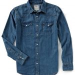 Levi's® Young Men's Slim Fit Barstow Solid Snap-Front Denim Shirt .