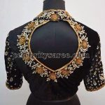 Black high neck ,pot back neck blouse ! | Blouse designs silk .