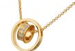 Designer Pendant Gold Filled Necklace Women Zircon Jewelry .
