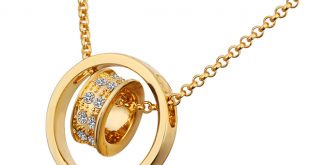 Designer Pendant Gold Filled Necklace Women Zircon Jewelry .