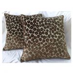 Clarence House "Trocadero" Silk Cut Velvet Designer Pillows - Set .