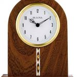 Bulova B5401 Hampton Wood Desk Clock - The Clock Dep