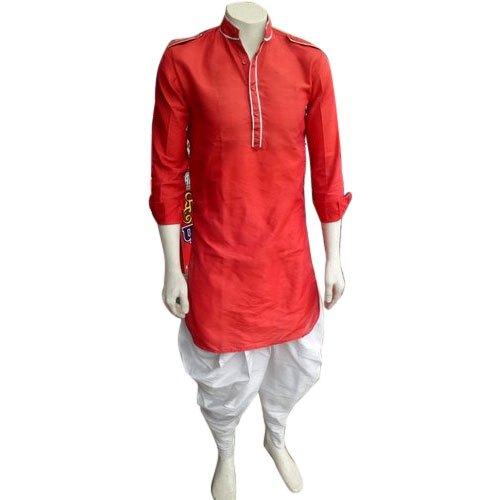 Red Cotton And Semi Cotton Mens Traditional Dhoti Kurta, Rs 1300 .