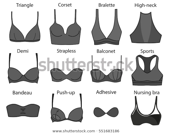 Bra Icons Set Different Types Bras Stock Vector (Royalty Free .