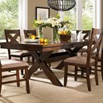 Amazon.com - Roundhill Furniture Karven 7-Piece Solid Wood Dining .