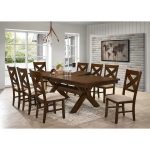 Shop 9 Piece Solid Wood Dining Set with Table and 8 Chairs - On .