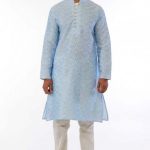 Andaaz Fashion Presents Diwali Wear Blue Jacquard Dupion kurta .