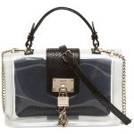 DKNY Elissa Clear Leather Top-Handle Flap Shoulder Bag .
