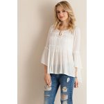Entro Tiered Baby Doll Blouse ($33) ❤ liked on Polyvore featuring .