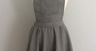 Black & white tartan check dungaree pinafore dress | Et
