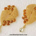 Designer Gold earrings ~ South India Jewe