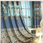 New Chenille blue European Embroidered Curtains – Blue Sky 20