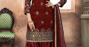 Maroon Art Silk Embroidered Salwar Suit Salwar Kameez 2177SL
