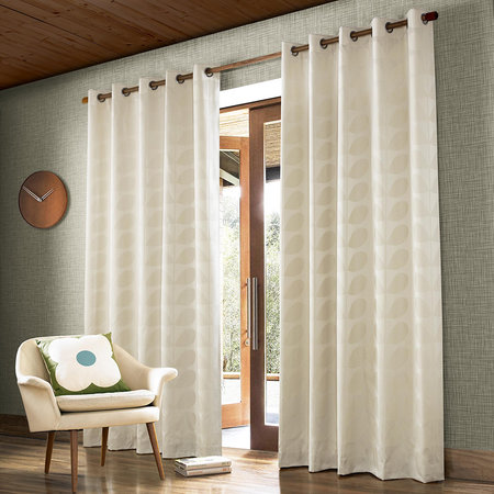 Buy Orla Kiely Jacquard Stem Eyelet Curtains - Clay - 165x137cm .