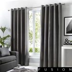 Amazon.com: Ideal Textiles Charcoal Grey Lined Eyelet Curtains .