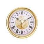 3 1/2" Fancy Clock Insert with Gold Bezel | Klock