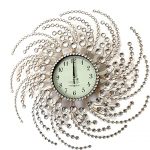 Amazon.com: Wall Clock Large Metal Crystal Decorative Circle Fancy .