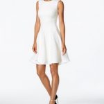 Calvin Klein Perforated Fit & Flare Sleeveless Dress (With images .