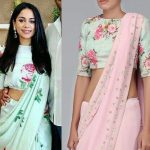 20+ Latest Floral Printed Saree Blouse Designs to try this year .