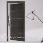 Flush wood door design with aluminum strips decoration, View flush .