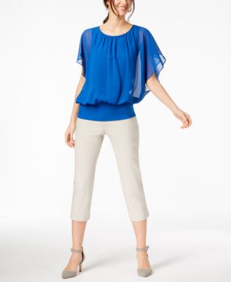 JM Collection Flutter-Sleeve Top & Pull-On Capri Pants, Created .