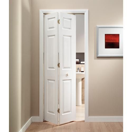Wickes Woburn White Grained Moulded 6 Panel Internal Bi-Fold Door .