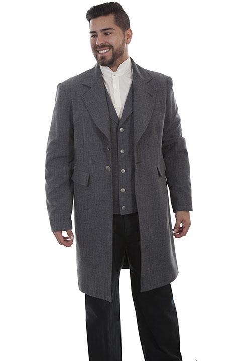 Mens Scully Old West Victorian Heather Grey Dress Frock Coat-5414