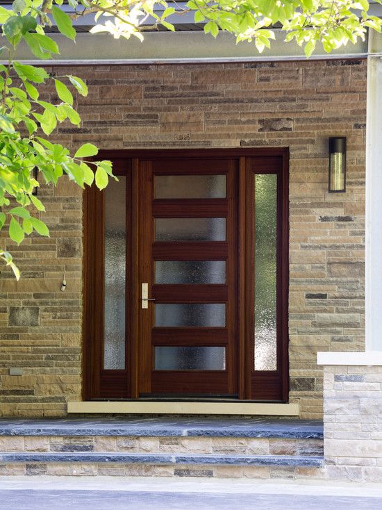 Doors Designs, Contemporary Wooden Front Door With Glass Designs .