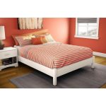 South Shore Step One Full-Size Platform Bed in Pure White 3050204 .