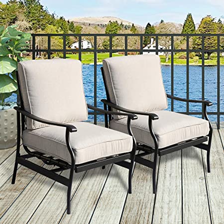 Amazon.com : PatioFestival Outdoor Chair Bistro Cushioned Rocking .
