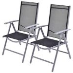 Outdoor 7 Position Lightweight Aluminium Folding Garden Chairs .