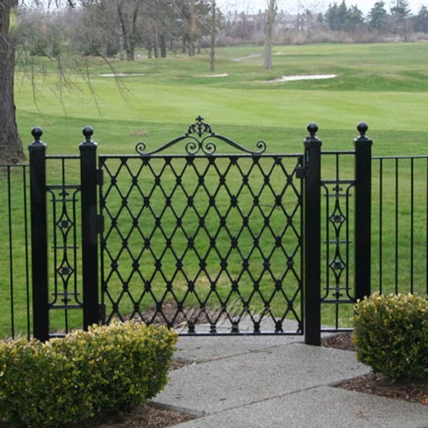 Cheap metal simple wrought iron garden gate and fence designs for .