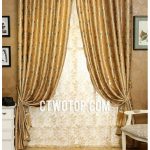 Gold And Silver Leaf Pattern Luxury Half Price Country Curtai