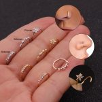 20g Tiny Hoops Cz Nose Hoop Ring Silver And Gold Nose Piercing .