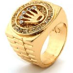 Men's Gold Crown CZ Hip Hop Ring by King Ice use rep code: OLIVE .