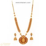 22K Gold Temple Jewellery Necklace Sets -Indian Gold Jewelry -Buy .