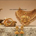 Designer Traditional Antique Gold Temple jewellery Choker Necklace .