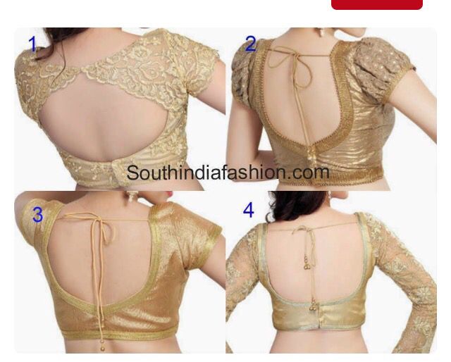Gold blouse designs (With images) | Blouse designs 2014, Gold .