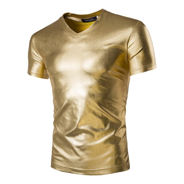 2017 Hot Bright Color Men t shirt Golden Sliver T Shirt .