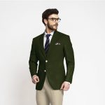 Olive Green Cotton Blazer | Custom Made by A.