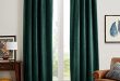 Amazon.com: Velvet Curtains Green Panels Temperature Control Room .