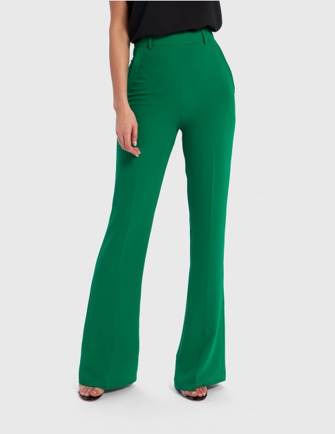 Emerald Green Flared Tailored Suit Trousers | Forever Uniq