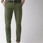 Men's Olive Green Printed Brooklyn Fit Chino Trouse