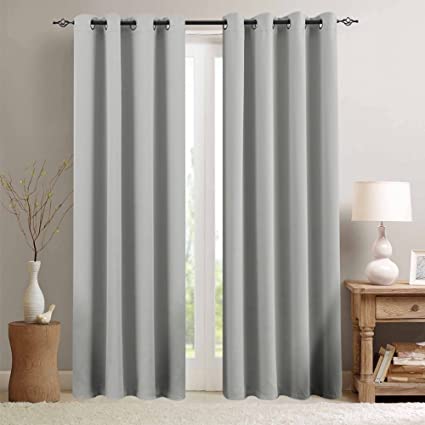 Amazon.com: Grey Blackout Curtains for Bedroom 84 inches Long .