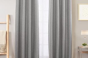 Amazon.com: Vangao Grey Linen Textured Curtains for Bedroom 84 .