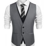 Men's Slim Fit Vest Layering Formal Business Wedding Waistcoat .