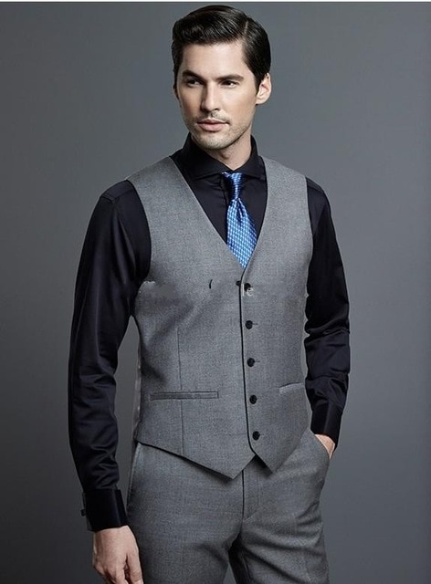 Hot Selling Grey Business Mens Vest Best Man Vest Custom Made .
