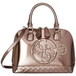 GUESS Korry Small Dome Satchel (Champagne) Satchel Handbags (915 .